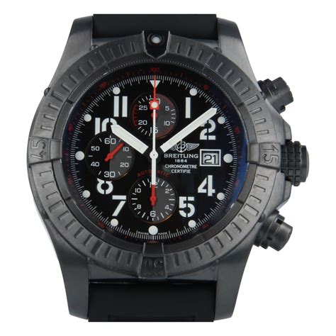 new breitling super avenger black steel watch|breitling avenger watch price.